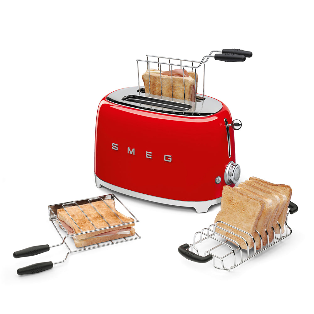 Tostadora Smeg, 2x2, Estilo años 50, Rojo, TSF01RDEU