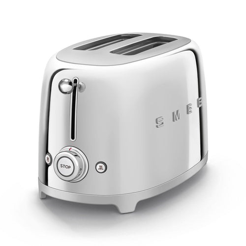 Tostadora Smeg, 2x2, Estilo años 50, 950W 220-240v, Acero, TSF01SSEU