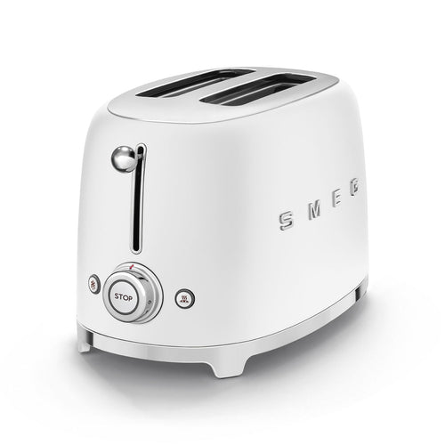 Tostadora Smeg, 2x2, Estilo años 50, Blanco,  TSF01WHEU