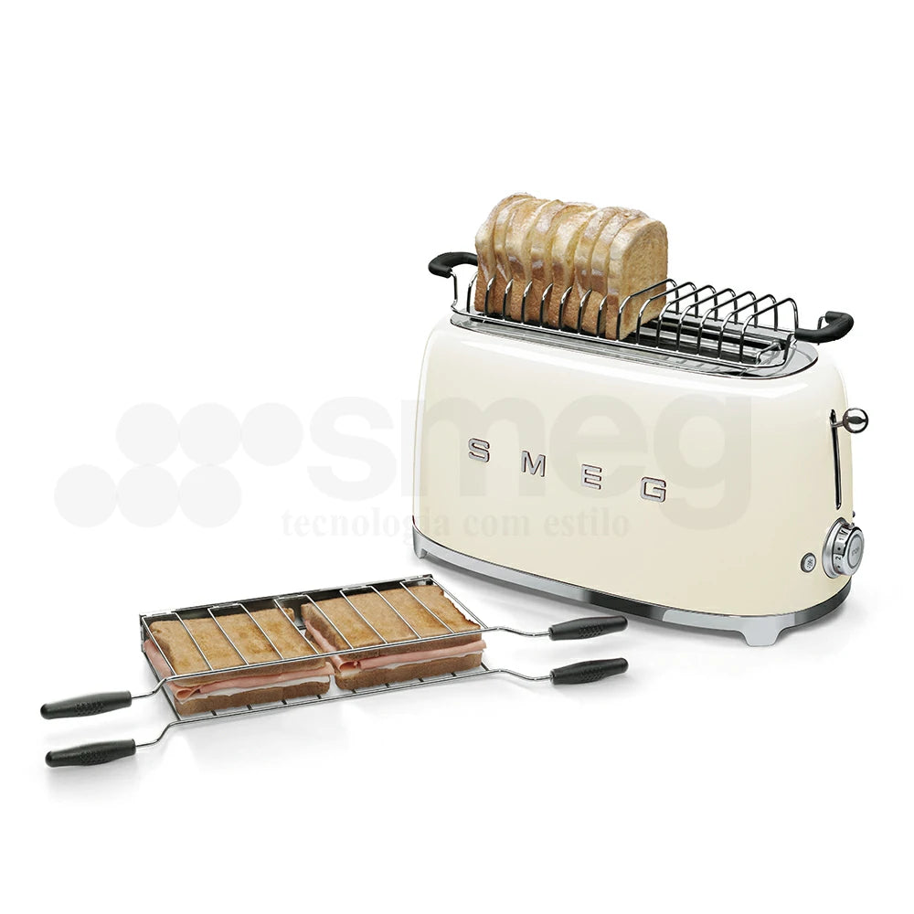 Tostadora Smeg 2x4, Estilo Años 50, 950W 220-240v, Crema, TSF02CREU