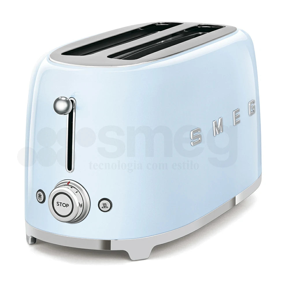 Tostadora Smeg 2x4, Estilo Años 50, 950W 220-240v, Azul, TSF02PBEU