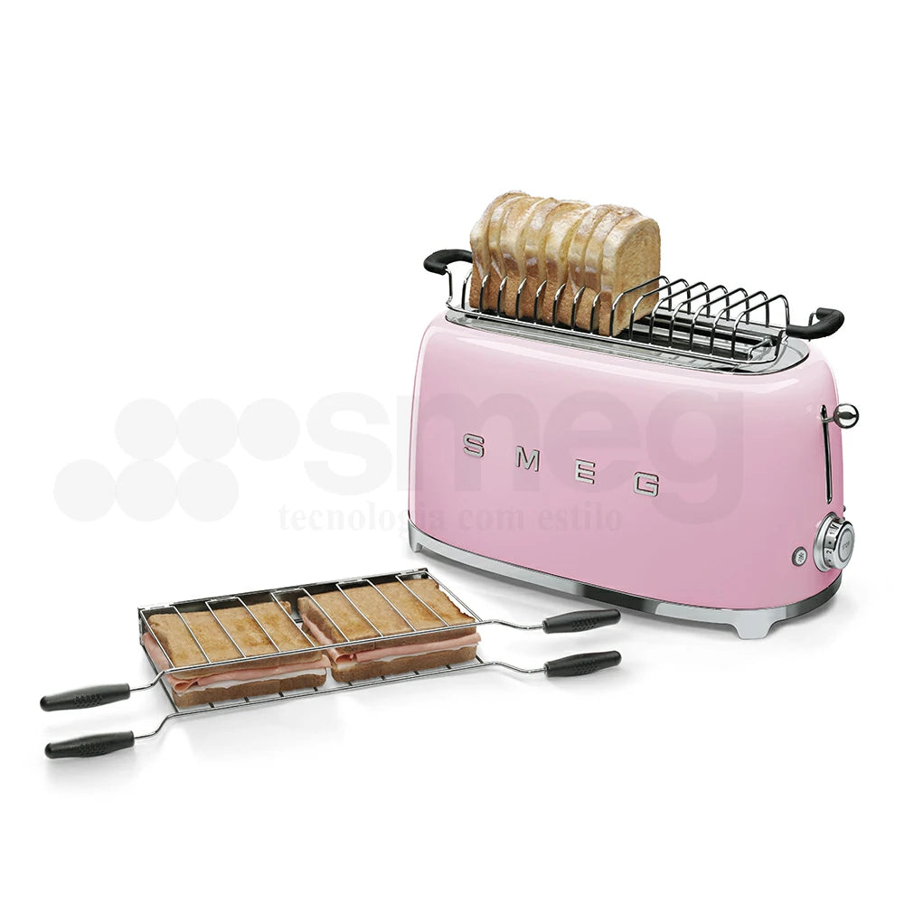 Tostadora Smeg 2x4, Estilo Años 50, 950W 220-240v, Rosa, TSF02PKEU