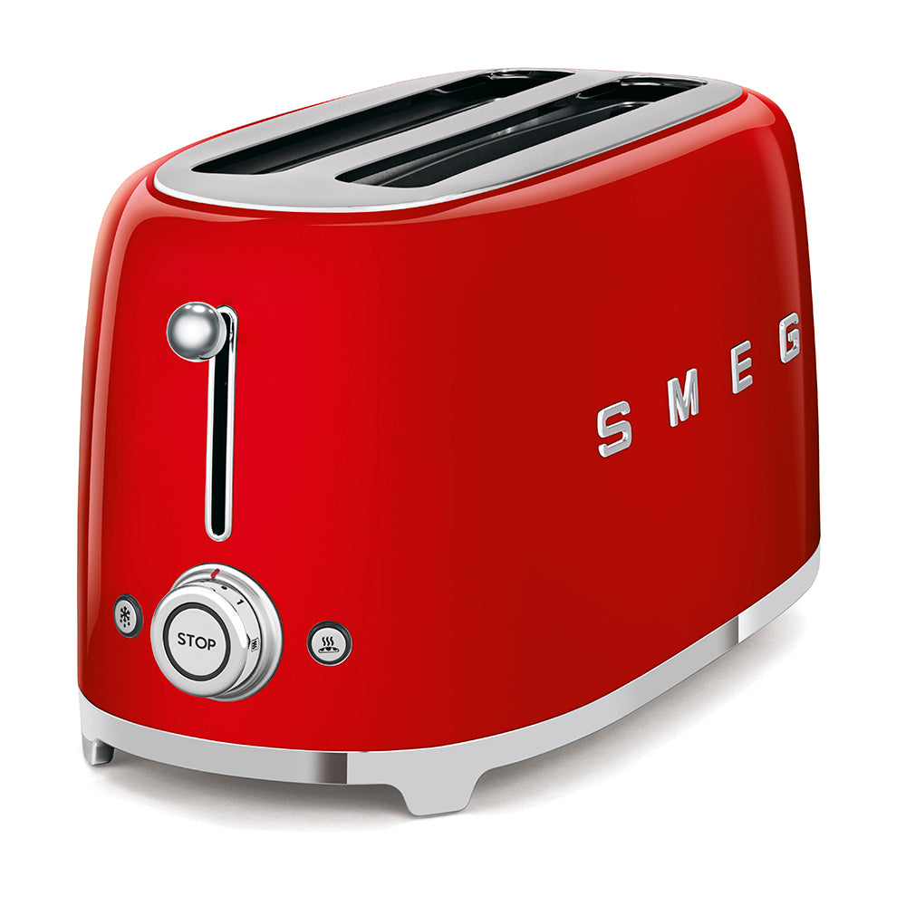 Tostadora Smeg 2x4, Estilo Años 50, 950W 220-240v, Roja, TSF02RDEU