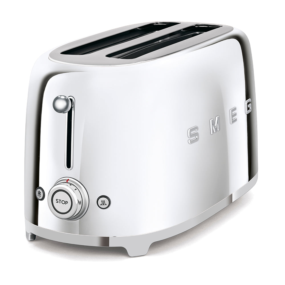 Tostadora Smeg 2x4, Estilo Años 50, 950W 220-240v, Acero, TSF02SSEU